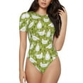 thumbnail image 2 of Goofa Funny Chicken Printed Women Rash Guard Short Sleeve,Tummy control Swimsuit Surfing Swimsuit Bathing Suit One Piece Swimsuit UPF 50-Medium, 2 of 9