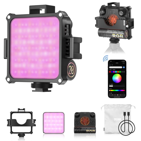 Lámpara de vídeo ZHIYUN FIVERAY M20C RGB de 20 W con modo HSI y 9 efectos