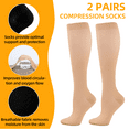 thumbnail image 3 of 2 Pairs Compression Socks for Women Men, Hockey Sports Knee High Long Socks,  Compression Socks ,  Socks Compression Stockings for Travel  , Pregnancy  , Nursing. Gseagtia, 3 of 7
