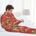 thumbnail image 6 of Salouo Strawberry Print Button-Front Long Sleeve Pajama Set for Men, Soft 2Pjs Men's Long Sleeve Sleepwear-X-Large, 6 of 7