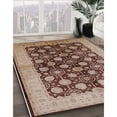 thumbnail image 2 of Ahgly Company Indoor Round Mid-Century Modern Dark Sienna Brown Oriental Area Rugs, 3' Round, 2 of 6