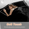 thumbnail image 4 of Solid Color Duvet Cover Set Twin Size, Black 4 Piece Soft Microfiber Bedding Set with 1 Duvet Cover, 1 Flat Sheet, 2 Pillowcases, 4 of 9