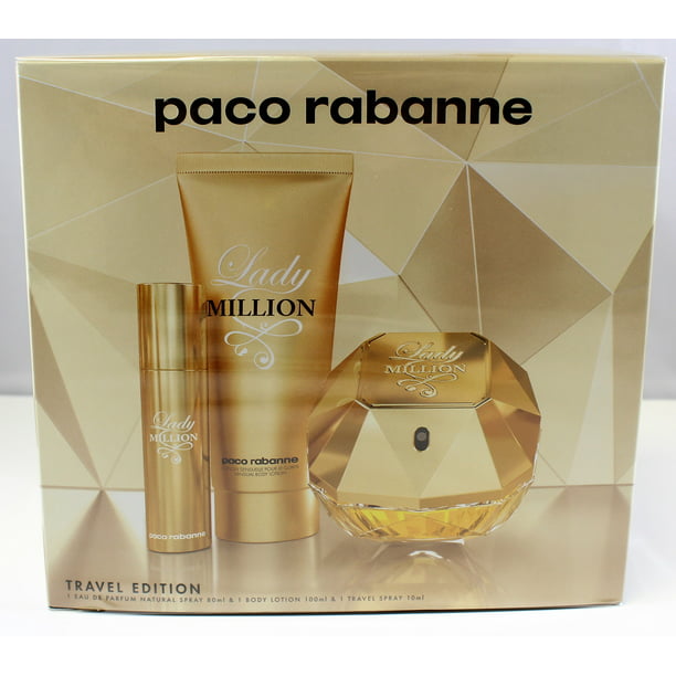 verkiezen onderwijzen bunker Paco Rabanne Lady Million 3 Pcs Gift Set for Women Travel Edition -  Walmart.com