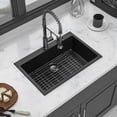thumbnail image 4 of Quartz Kitchen Sink - 33"x22"x9.65" Black granite composite Drop in kitchen sink, 4 of 9