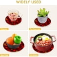 thumbnail image 5 of SKYSONIC 2 pcs Red Maple Leaves Temple Pot Holders Trivets, Heat Resistant Trivets,Chinese Autumn Pattern Cotton Thread Weave Mats for Hot Pads Pans Pot Bowl Teapot, 5 of 7