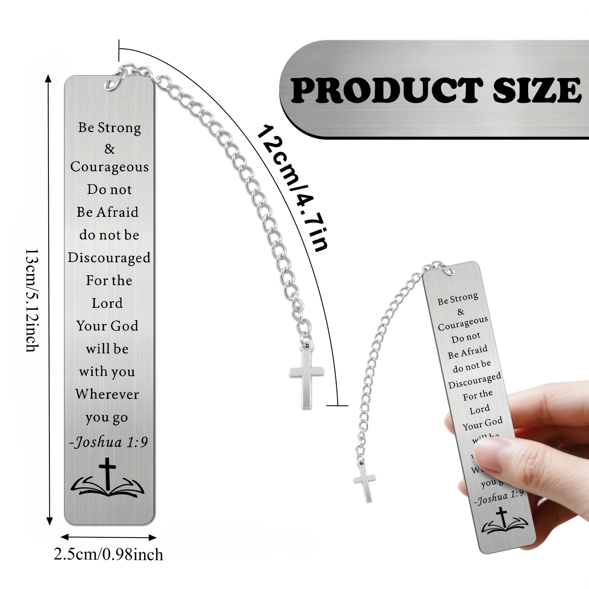 20pcs Stainless Steel Bible Verse Bookmarks with Cross Pendant, Christian Bookmarks with Labeled Chapters/Books & Keychain Tag, Durable Scripture Bookmarks for Men, Women, Church Group, Ideal Gifts