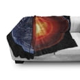 thumbnail image 3 of Earth Soft Flannel Fleece Throw Blanket, Hot Burning Earth Core Structure with Geological Vibrant 3D Style Image, Cozy Plush for Indoor and Outdoor Use, 70" x 90", Orange Black Blue, by Ambesonne, 3 of 6