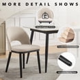 thumbnail image 5 of Memoryfield Dining Chairs Set of 2, Modern  Upholstered Kitchen Side Chairs with Curved Backrest, Beige, 5 of 8