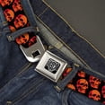 thumbnail image 2 of Buckle-Down Belt, Seatbelt Buckle Belt, 3D Skulls Repeat Black Reds, Youth 22 to 32 Inches, 2 of 9