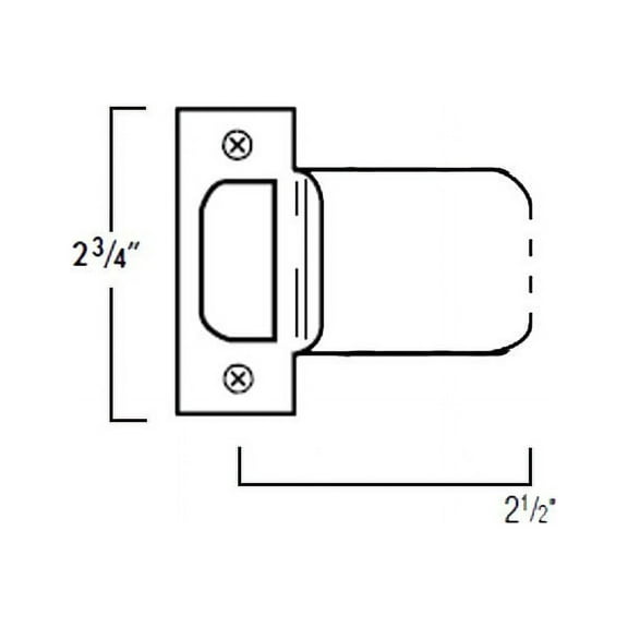 Don-Jo ETS12532D 2-3/4" T Strike with 2-1/2" Extended Lip Satin Stainless Steel Finish