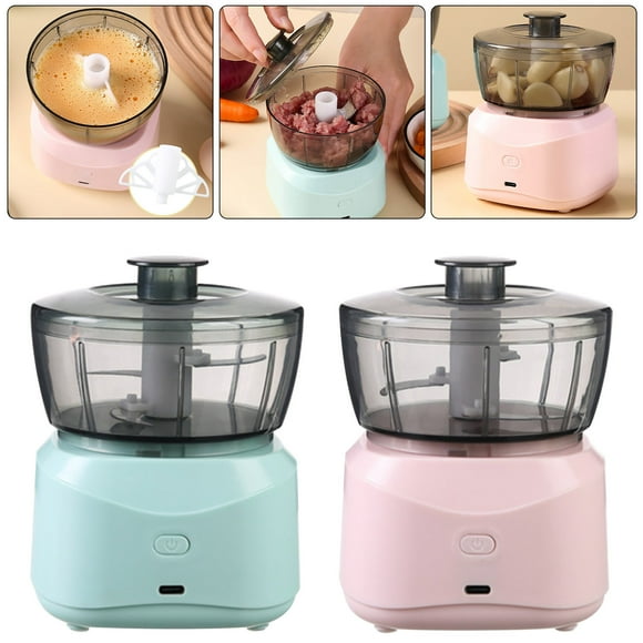 Picadora de carne inalámbrica y cortadora de verduras - Ayudante de cocina recargable por USB para picar ajo, carne y preparar comida para bebés