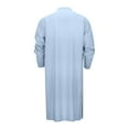 thumbnail image 4 of YLSDY Fashion Mens Kaftan Thobe Button Down Casual Henley Shirts Long Sleeve Robe Cotton Linen Muslim Gown Shirt Blue L, 4 of 6