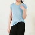thumbnail image 5 of PNTUTB Women's Solid Color Casual Short Sleeve Crew Neck Top with Drawstring Pants Loose Comfortable Pajama Set, 5 of 6