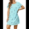 thumbnail image 1 of Camisones de Corta para Mujer, Camisetas de Dormir Estampadas para Mujer, Ropa de Dormir Estrellas M, 1 of 7