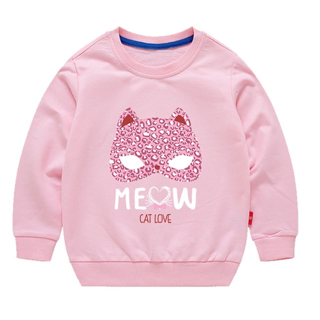 HNMKIU Chandails en Molleton de Printemps pour Filles Unisexes Enfants Imprimé Chandail T-Shirt Bébé Col Rond Manches Longues Hauts Blouse