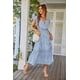 thumbnail image 5 of Vestido maxi de mujer PRETTYGARDEN azul claro con cinturón y escote en V, 5 of 8