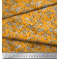 thumbnail image 3 of Soimoi Cotton Cambric Fabric Leaves & Floral Block Printed Craft Fabric by The Yard 42 Inch Wide, 3 of 3
