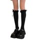 thumbnail image 1 of Women Lolitas Lace Trim Boot Socks Ballet Style Bow Knee High Socks Sweet Cotton Calf Socks JK Students Girls Stockings, 1 of 4