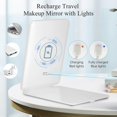 thumbnail image 2 of Rechargeable Travel Makeup Vanity Mirror, Portable Lighted Makeup Beauty Mirror, 3 Color Lighting, Dimmable Touch Screen, 2 of 5