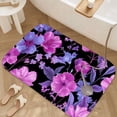 thumbnail image 3 of 1pc Floral Pattern on Black Absorbent Non-Slip Bathroom Thickened Flannel Rug Decor,Soft,Quick Drying,Suitable For Indoor/outdoor Use,Bathrooms,Bedrooms,Kitchens,Terrace,Laundry Rooms,16"x24", 3 of 9