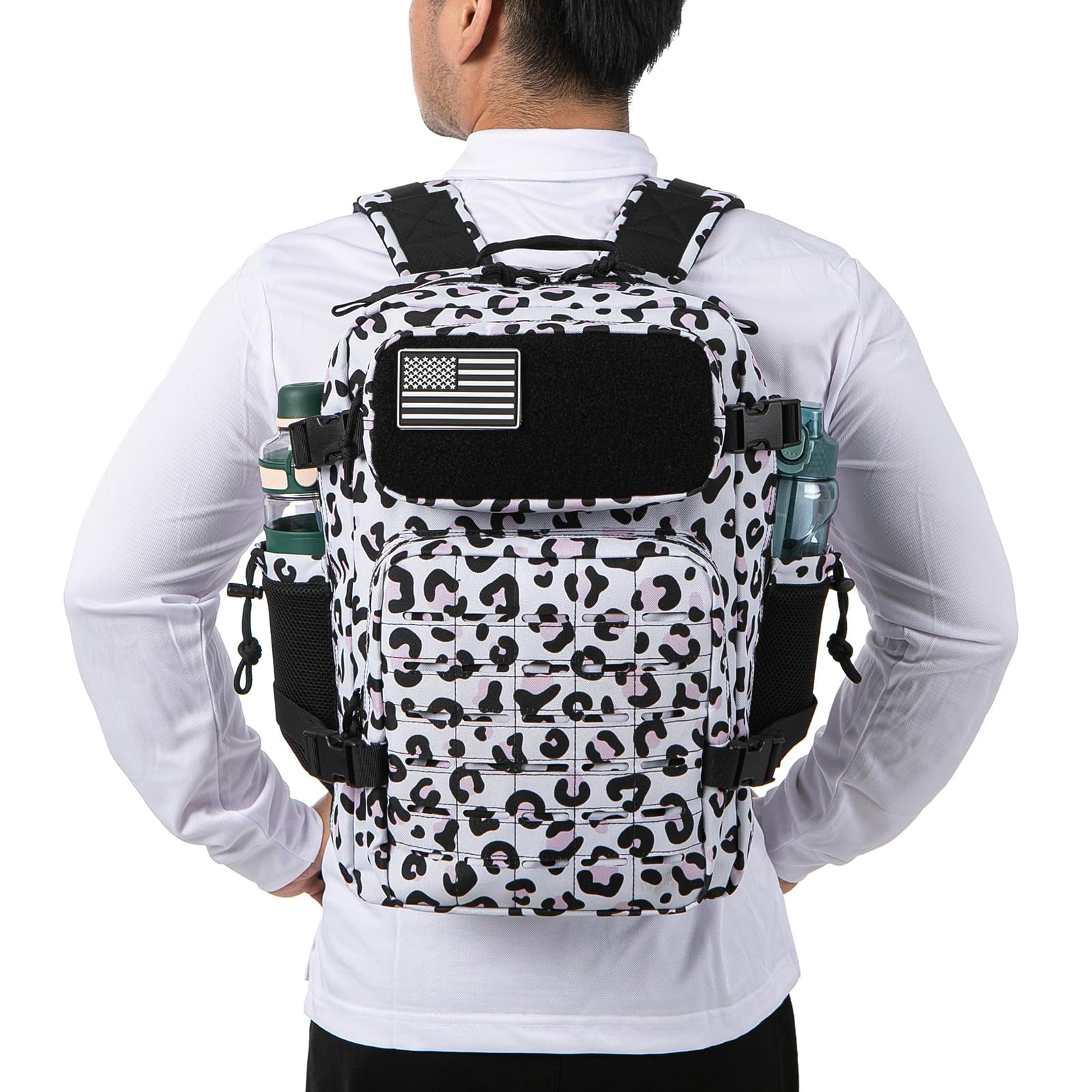 QT&QY 25L Molle Hiking Daypack Outdoor Backpack for Men Women Camping Travel Work Commuter Gym Bag