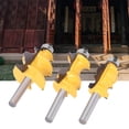 thumbnail image 2 of Premium 3-Piece Woodworking Router Bit Set with 8mm Shank for Precision Architectural Molding on Hardwood, Softwood, and Plywood, 2 of 6