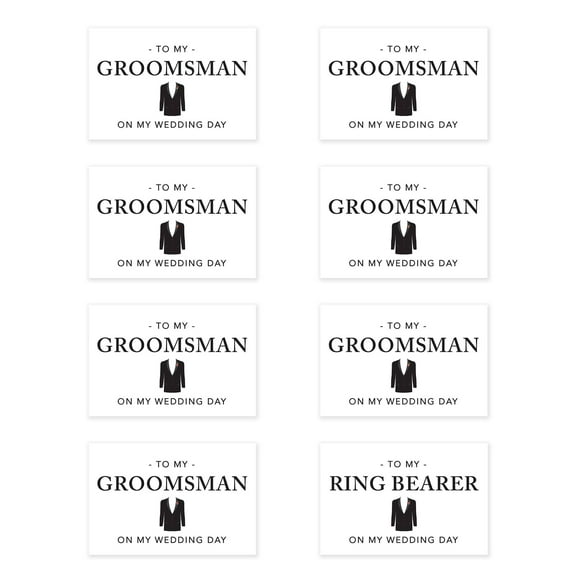 Koyal Wholesale Groomsmen Wedding Day Gift Cards with Envelopes set of 8 Tuxedo On My Wedding Day Cards, 4 x 6-In
