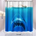 thumbnail image 2 of Cortina de ducha con forma de tiburón, juego de cortinas de ducha divertidas con temática oceánica (180 x 200 cm), 2 of 5