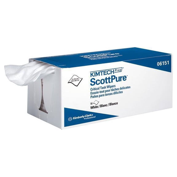 SCOTTPURE Critical Task Wipers, 12 x 23, White, 50/Bx, 8 Boxes/Carton per CASE