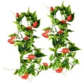thumbnail image 1 of Cateissary 2 uds vid Artificial gloria de la mañana follaje colgante decoración del hogar planta de vid de simulación Plantas Artificiales rojo, 1 of 6