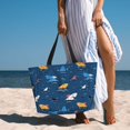 thumbnail image 5 of Rocae Colorful Ocean Shark for Large Women's Waterproof Beach Bag Tote with 7 Pockets Pool Bag for Travel Gym Vacation, 5 of 6