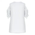 thumbnail image 5 of JINMGG Womens Tops under $5 Women Casual Lace Half Sleeve锛?Neck Zipper Hollow Out T-Shirt Blouse Tops White S, 5 of 7