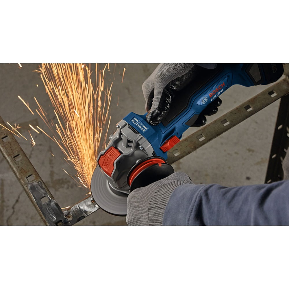 Restored Bosch GWX18V-8B15-RT 18V Lithium-Ion Brushless 4-1/2 in. Cordless X-LOCK Angle Grinder Kit (4 Ah) (Refurbished)