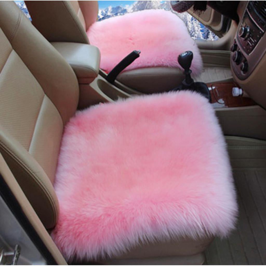 Super Soft Faux fur Sheepskin Car Seat Cushion Shaggy Area Rugs Carpet 40x40cm 