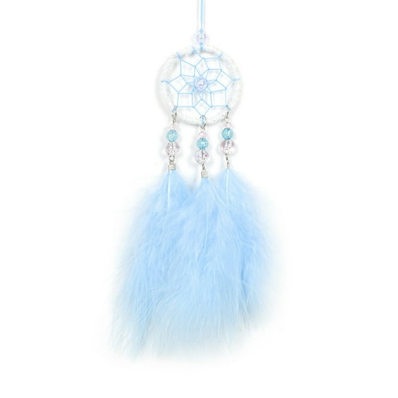 Feather Beads Dream Catcher Hanging Pendant Wall Hanging Decor Ornament for Home Girls Bedroom Car Office Window Decor