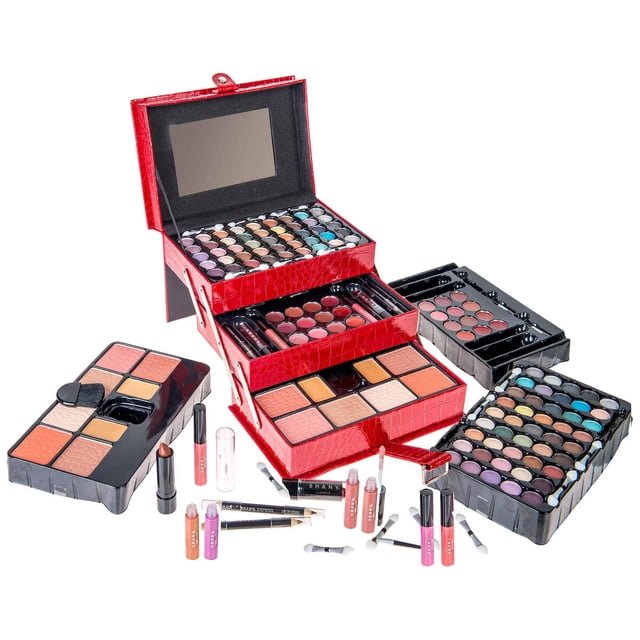 Set de maquillaje SHANY All In One con caja de almacenamiento reutilizable, color rojo