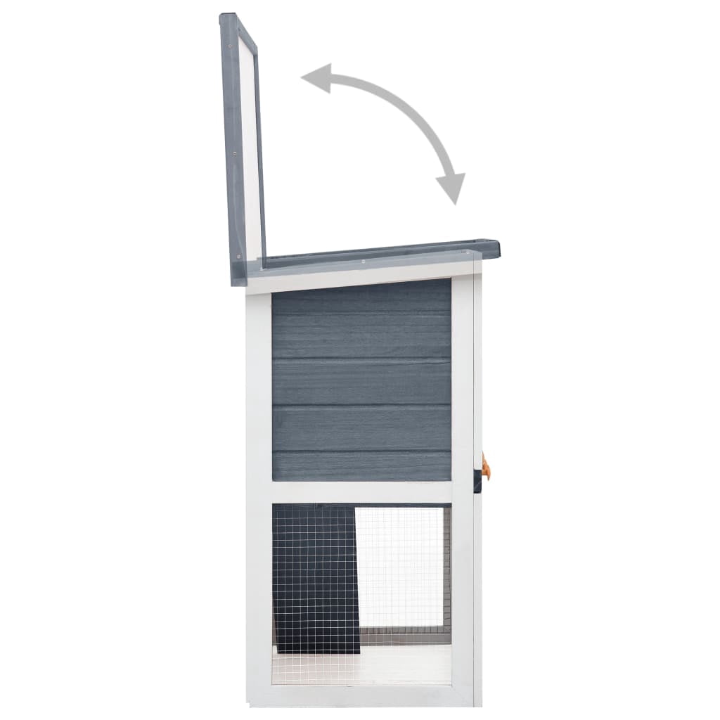 vidaXL Rabbit Hutch Bunny Cage House with Pull Out Tray Ramp Solid Pine Wood