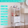 thumbnail image 4 of Carrito organizador de maquillaje HaPirm Rolling con 3 cajones, color blanco, 4 of 9