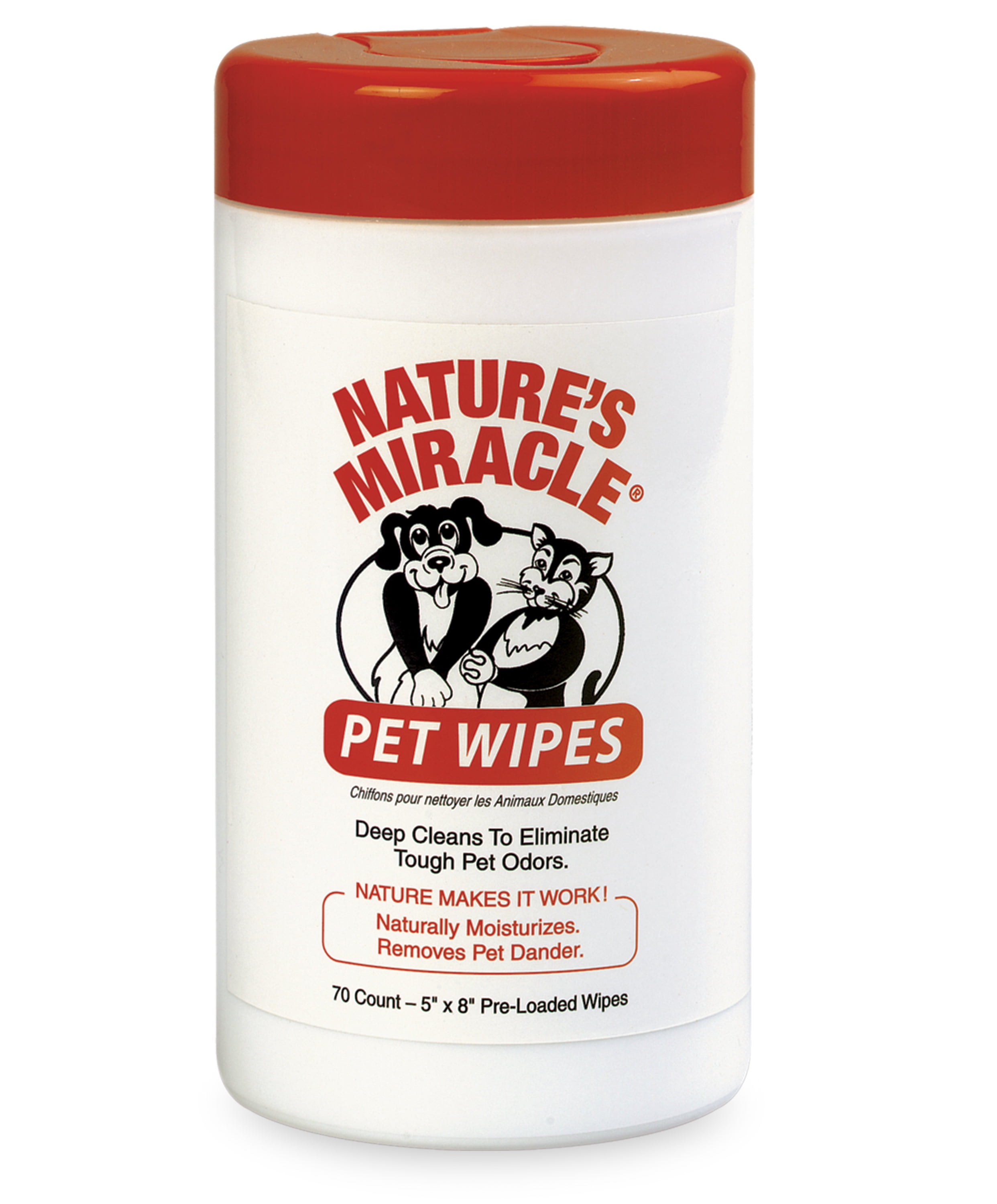 Nature's Miracle Pet Wipes for Dogs and Cats, 70 Count