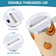 thumbnail image 3 of Yayeee 30oz Stainless Steel Tumbler with Straw and Handle Double-Wall Insulated Travel Water Bottle, Halloween Pumpkins Pattern, 3 of 8