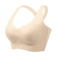 thumbnail image 5 of KHONTS Women's Wireless Comfortable Push up Bras Full Support Lift Bralette Soft Flexible Invisible Under Bra Beige XL, 5 of 6
