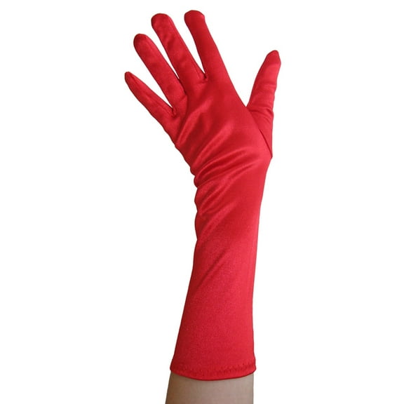 SeasonsTrading Red Satin Gloves (Elbow Length) - Wedding, Prom, Party