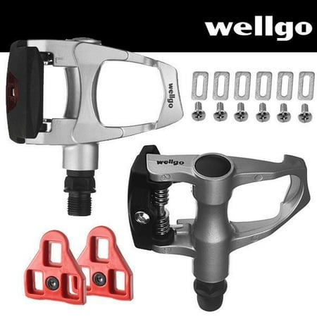 Sti Pedal Set - Wellgo Bike Look Delta (9 Degree Float) Compatible - Indoor Cycling & Road Bike Bicycle Pedal Set