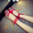 thumbnail image 3 of Xingzhi Ballerines pour Femmes Classiques et Élégantes pour le Quotidien Ballerines pour Femmes Escarpins Chaussures Neuves Brodées Rouges 38, 3 of 6