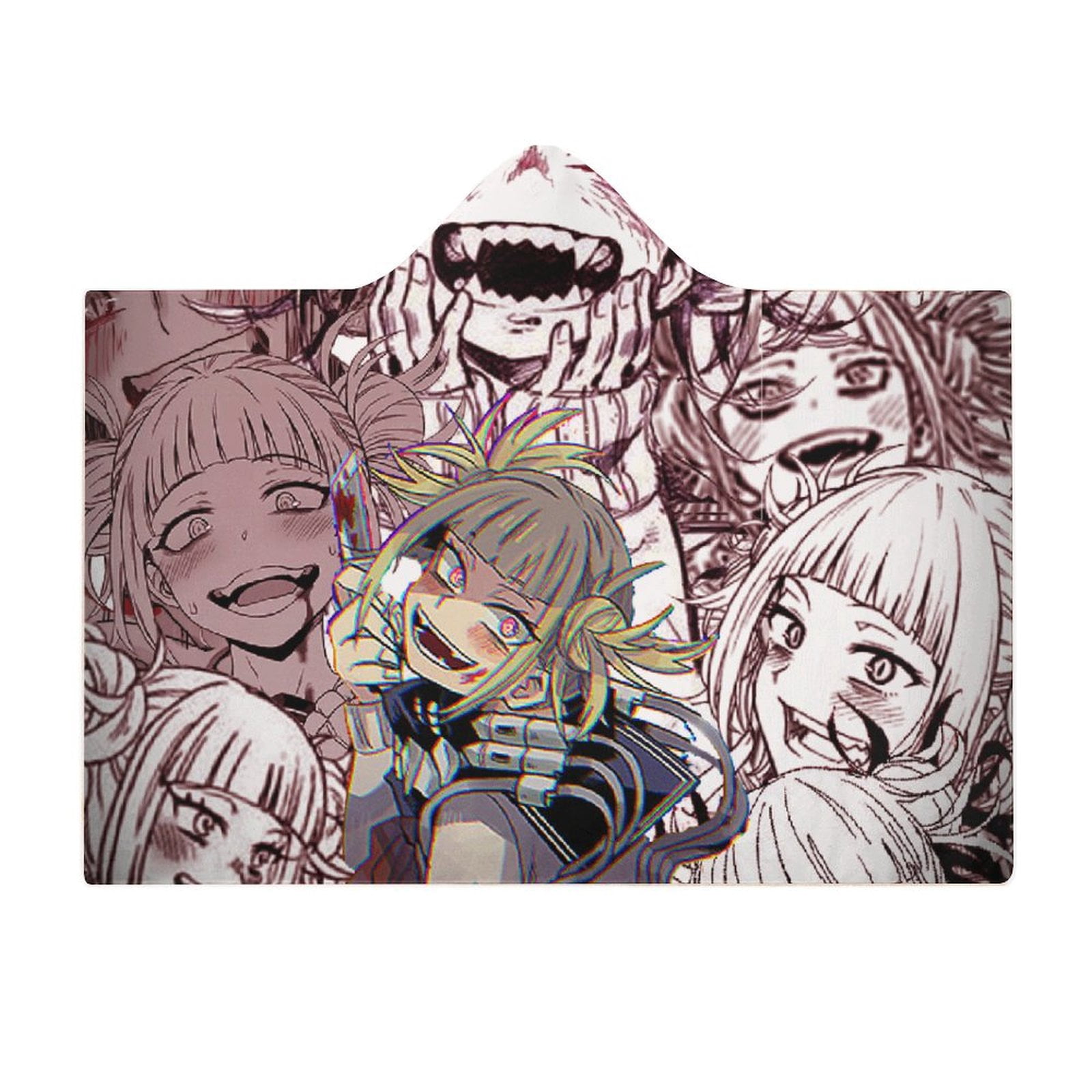 My Hero Academia Himiko Toga Wearable Blanket Cloak Arctic Velvet Hooded Blanket Soft Fuzzy Hoodie Blanket Cape for Adults Kids 50"x60"