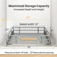 thumbnail image 2 of Pull Out Cabinet Organizer 15 Inch Wide Heavy Duty Chrome Under Cabinet Shelves for Pots and Pans Full Extension Roll out Drawers, 2 of 8