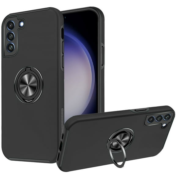 For Samsung Galaxy A16 5G Hybrid 360 Degree Rotatable Metal Invisible Ring Stand Holder Fit Magnetic Car Mount Shockproof Cover ,Xpm Phone Case [ Black ]