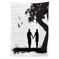 thumbnail image 3 of Ambesonne Girlfriend Tablecloth Rectangular Table Cover, Couple Romance Theme, 60"x90", Black White and Grey, 3 of 4