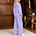 thumbnail image 5 of Szluipve 2 Piece Sets for Women Zip‑Up Hoodie 2 Piece Loungewear Set Drawstring Full Zip Hooded Jacket & Elastic Waist Wide Leg Pants Casual Tracksuit Outfit with Pockets Light Purple S, 5 of 7