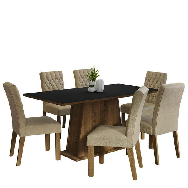 Juego de Comedor Madesa Britney con Mesa y 6 sillas MDP/MDF